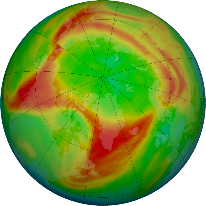 Arctic ozone map for 07 March 1990